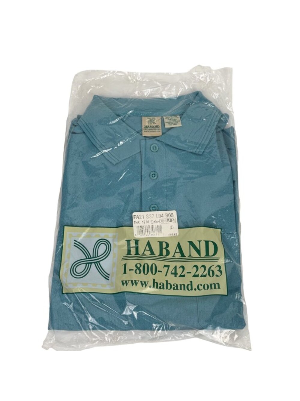 Haband Men's Short-Sleeve Polo Shirt Teal Size M
